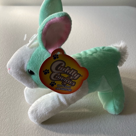 Plush Stuffed Toy Cuddly Cousins Hopping Bunny 7” Long - Picture 1 of 9